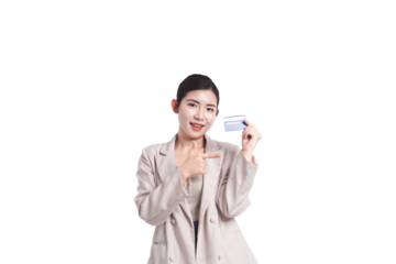 Asian young businesswoman portrait on white background
