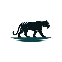 Tiger walk vector illustration icon