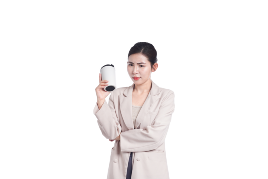 Asian young businesswoman portrait on white background