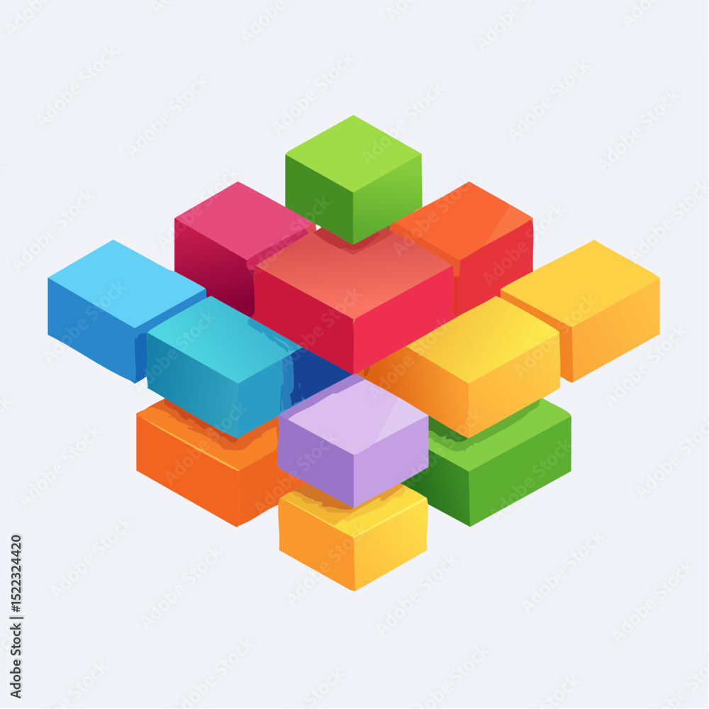 Aufkleber abstract geometric vector background with overlapping triangles and vibrant colors, modern design-ge
