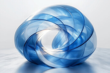 A Futuristic Glass Sculpture Twisting in Harmony  Abstract 3D Art for Modern Design Concepts