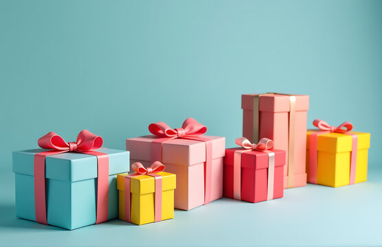 selection vibrant gifts carefully arranged neat row table