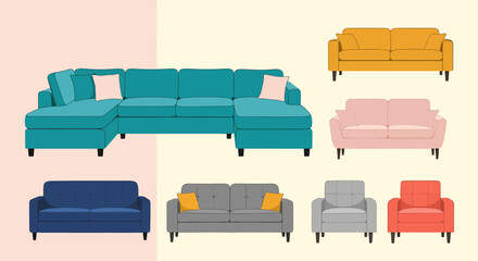 Colorful Sofa Collection Home Interior Furniture Variety Style