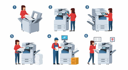 Steps for Using a Photocopier Machine Office Printing Process