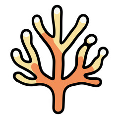 Obraz premium coral, underwater animals, vector, transparent background, icon, colorful, pattern, nature, animal, plant, organism