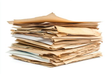 Neat Pile of Office Documents. Organized White Paperwork Stack on Professional Workspace