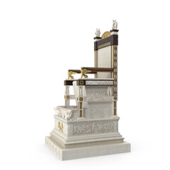 Ancient Royal Throne Chair Isolated on Transparent Background