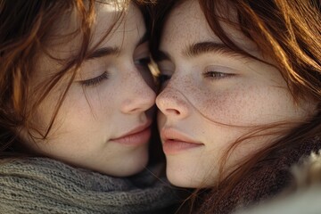 Heartfelt Moment: Mother and Daughter Sharing Smiles in a Serene Park Setting