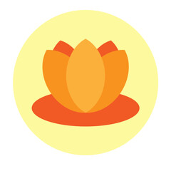 Lotus Flower Vector Flat Icon Design