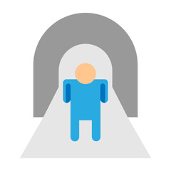 Walking Into Light Vector Flat Icon Design