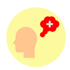 Positive Thinking Vector Flat Icon Design