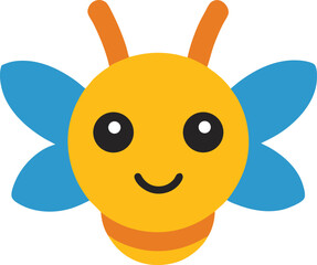 Adorable Cartoon Bee Illustration Happy Bee Design, Cute Insect Art