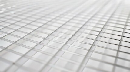 Minimalist abstract background composed of fine lines forming a grid pattern, with subtle intersections and slight variations in thickness. Monochromatic gray tones on a white base, soft shadows.