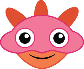 Adorable Pink Cartoon Creature with Big Eyes A Cute Illustration