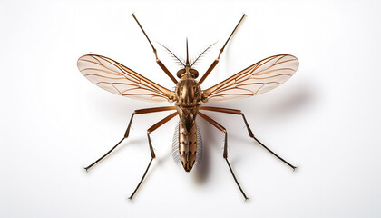 Aedes aegypti on white background top view