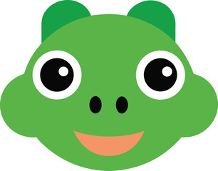 Adorable Green Frog Cartoon Illustration Happy Amphibian Character Design
