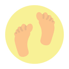 Baby Footprints Vector Flat Icon Design