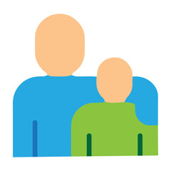 Siblings Together Vector Flat Icon Design