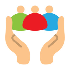 Support Group Vector Flat Icon Design