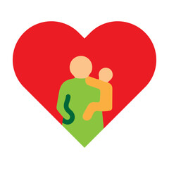 Family Love Vector Flat Icon Design