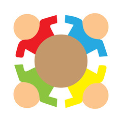 Multicultural Family Vector Flat Icon Design