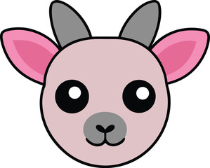 Adorable Cartoon Goat Illustration Cute Baby Goat Design