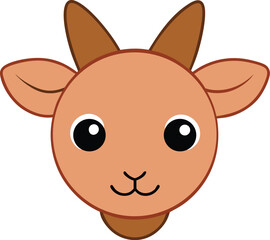 Adorable Cartoon Goat Illustration Cute Farm Animal Design