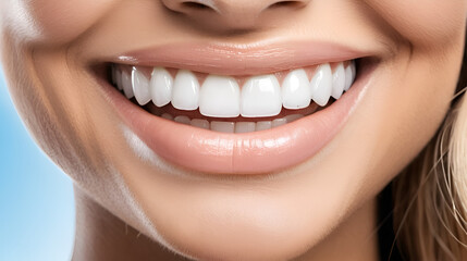 Obraz premium Close-up of perfect female teeth smiling