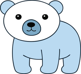 Adorable Baby Polar Bear Illustration Cute Cartoon Animal Design