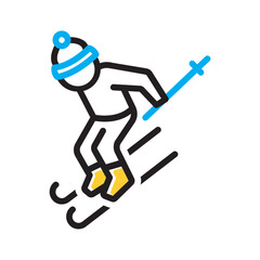 Vector multi color icon for Skier