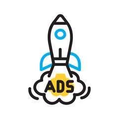 Vector multi color icon for Ad boosting