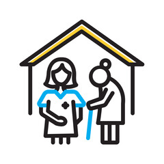 Vector multi color icon for Assisted living