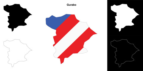 Gurabo municipality blank outline map set