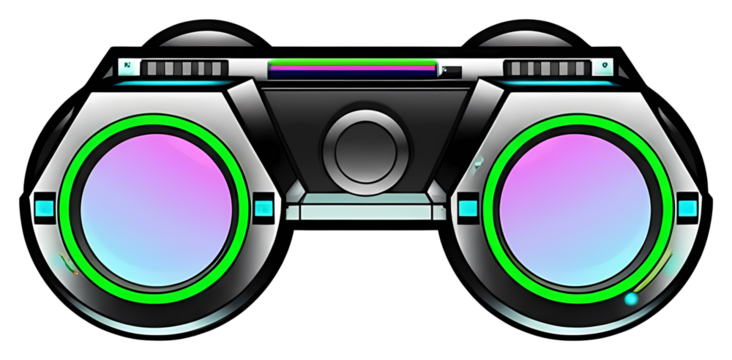 PNG Modern digital binoculars display a vibrant futuristic . - Powered by Adobe