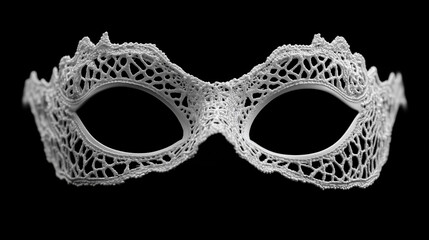 An elegant bridal mask and dress on white, with a contrasting black background option, evokes a beautiful masquerade celebration