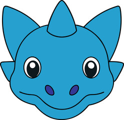 Adorable Blue Dragon Cartoon Illustration A Cute Fantasy Creature Design