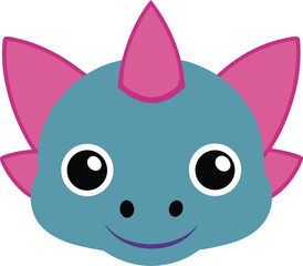 Adorable Baby Dragon Illustration Cute Cartoon Dinosaur Head Design