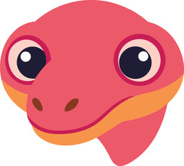Adorable Pink Reptile Illustration Cute Cartoon Lizard Head Design