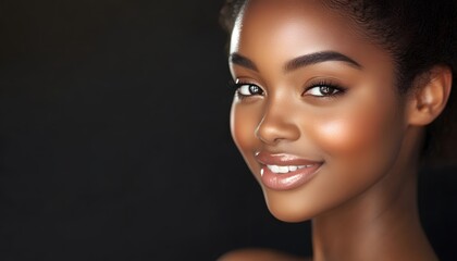 Fototapeta premium Close-up portrait of a beautiful woman with radiant skin.