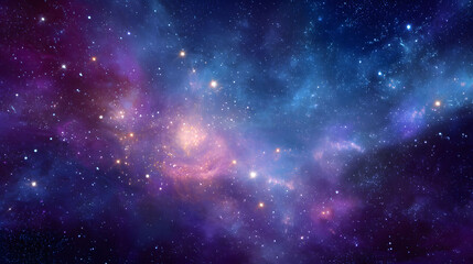 Vibrant Hues of a Starry Night Sky Cosmic Nebula Wallpaper