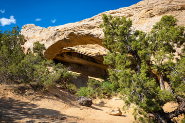Natural Rock Arch Moonshine Arch in Utah Under Daylight without people