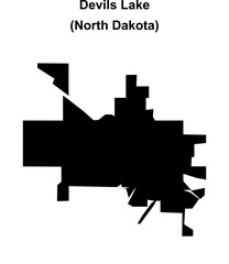 Devils Lake (North Dakota) blank outline map
