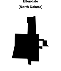 Ellendale (North Dakota) blank outline map