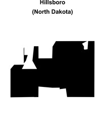 Hillsboro (North Dakota) blank outline map