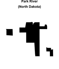 Obraz premium Park River (North Dakota) blank outline map