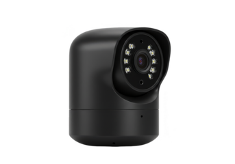 Isolated Surveillance Camera For Security Black Camera on Transparent
