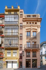 Narrowest Building in Spain La Estrecha in Valencia City Center. Unique Architecture, Historic Facades, Urban Landscape, Old Town Charm