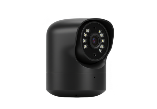 Isolated Surveillance Camera For Security Black Camera on Transparent