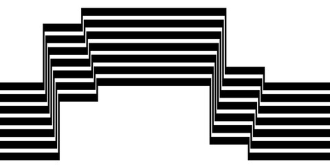 Perspective line stripes with 3d dimensional effect, geometric line pattern