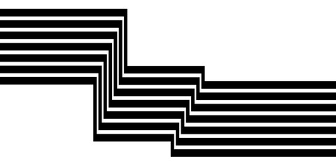 Perspective line stripes with 3d dimensional effect, geometric line pattern